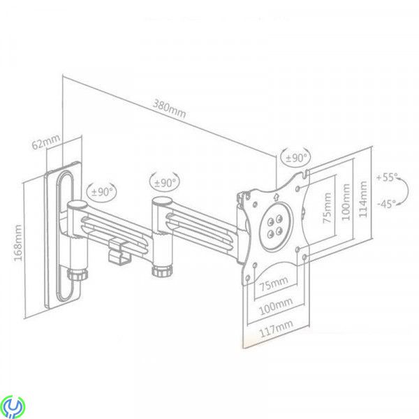 CRV38 Tv väggfäste för husbil/husvagn, Låsbar och flexibelt väggfäste för husbil eller husvagn, TV fästen, , Elgruvan