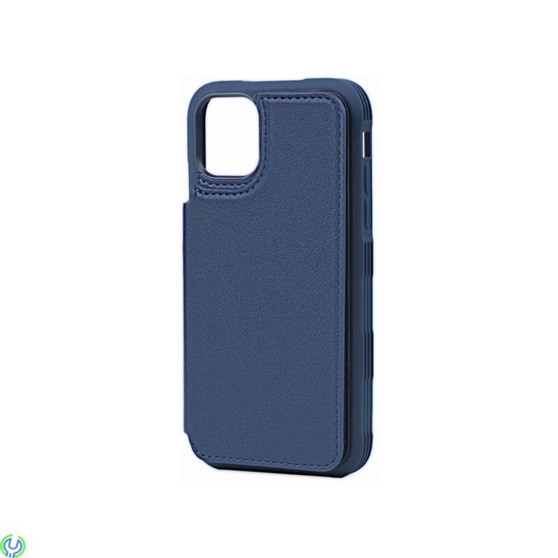 iPhone 11 Pro Max PU läder Kickstand fodral blå, PU Leather Back Flip Kickstand Card Case Blue For iPhone 11 Pro Max, iPhone 11 