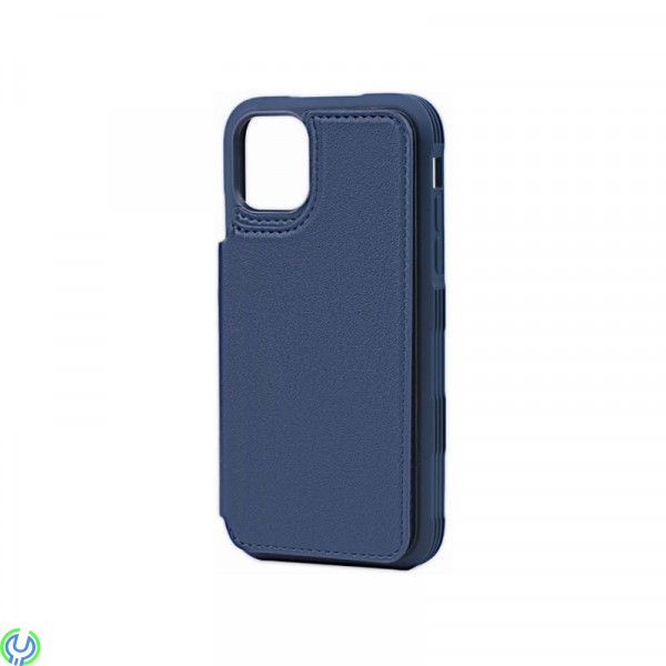 iPhone 11 Pro Max PU läder Kickstand fodral blå, PU Leather Back Flip Kickstand Card Case Blue For iPhone 11 Pro Max, iPhone 11 