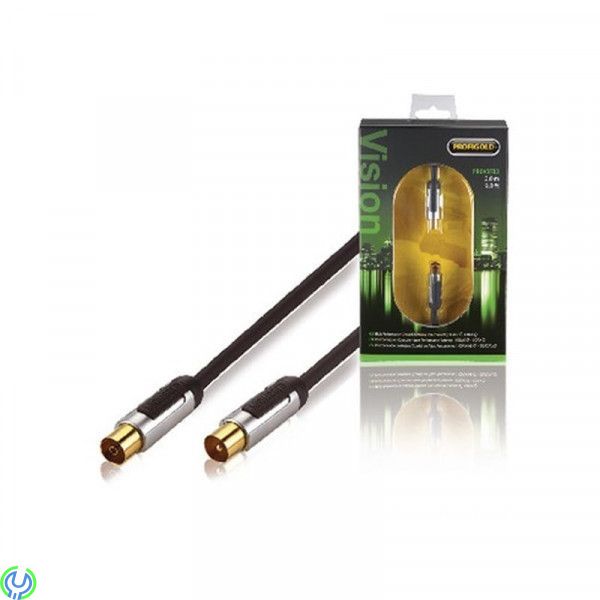 Profigold-Koaxialkabel Hane - Hona 3.00 m, Profigold-Koaxialkabel Koax Hane - Koax Hona Rak 3.00 m, MellandagsRea, , Profigold