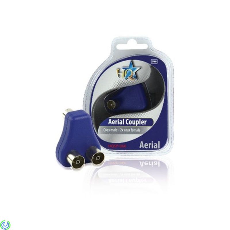 VIDEOKOPPLARE HANE - 2x HONA, Koax hane - 2x koax hona coupler med nickelpläterade anslutningar., Vägguttag, , HQ