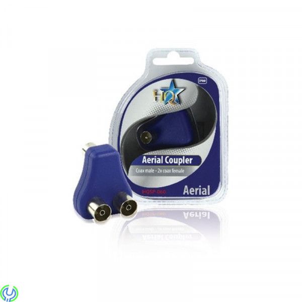 VIDEOKOPPLARE HANE - 2x HONA, Koax hane - 2x koax hona coupler med nickelpläterade anslutningar., Vägguttag, , HQ