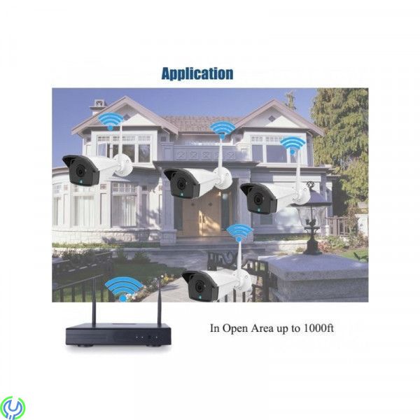 Övervakningssystem Trådlöst kit NVR-K440, Ett komplett trådlöst övervakningssystem, med 4st 4.0MP kameror, Hem & Hushåll, , Elgr