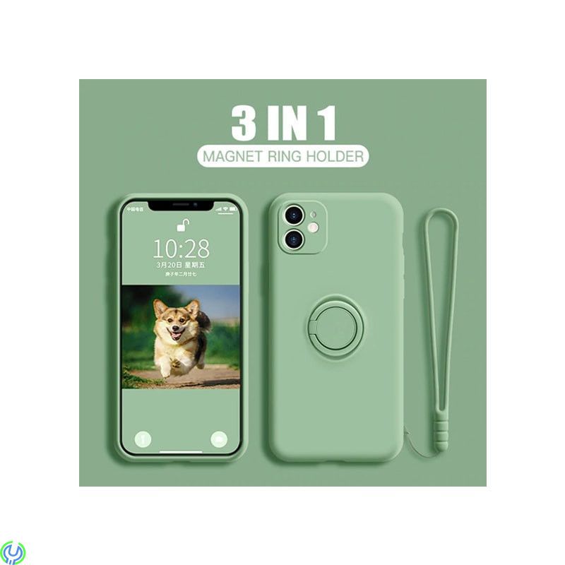 Mjuk silikonfodral för iPhone 11Pro Max, Grön, Mjuk silikonfodral för iPhone 11 Pro Max med stand magnetisk ring hållare., iPhon