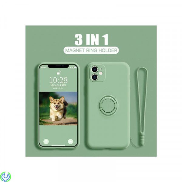 Mjuk silikonfodral för iPhone 11Pro Max, Grön, Mjuk silikonfodral för iPhone 11 Pro Max med stand magnetisk ring hållare., iPhon