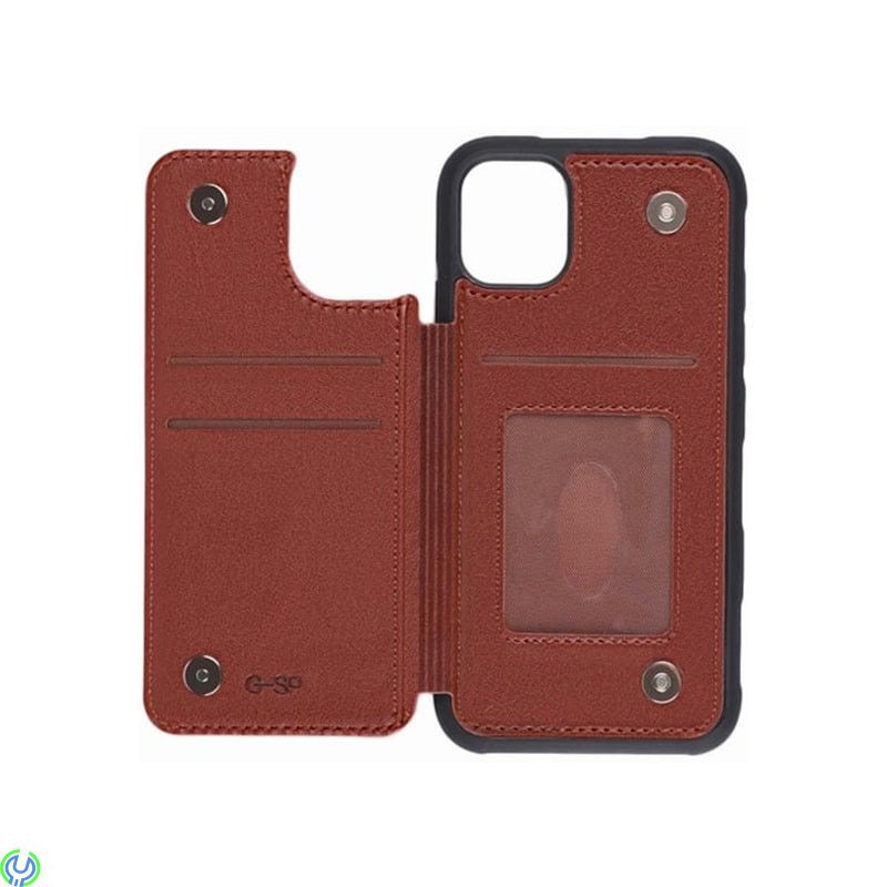 iPhone 11 Pro Max läder fodral brun, PU Leather Back Flip Kickstand Card Case Brown For iPhone 11 Pro Max


, iPhone 11 model