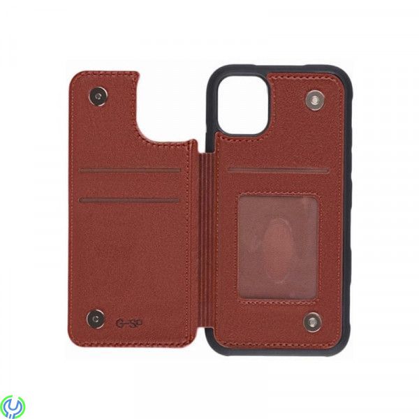 iPhone 11 Pro Max läder fodral brun, PU Leather Back Flip Kickstand Card Case Brown For iPhone 11 Pro Max


, iPhone 11 model