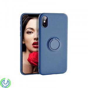 Mjuk silikonfodral för iPhone XS Max, Blå, Mjuk silikonfodral för iPhone XS Max med stand magnetisk ring hållare., iPhone X mode