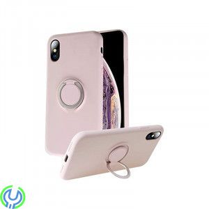 Mjuk silikonfodral för iPhone XS Max, Rosa, Mjuk silikonfodral för iPhone XS Max med stand magnetisk ring hållare., iPhone X mod