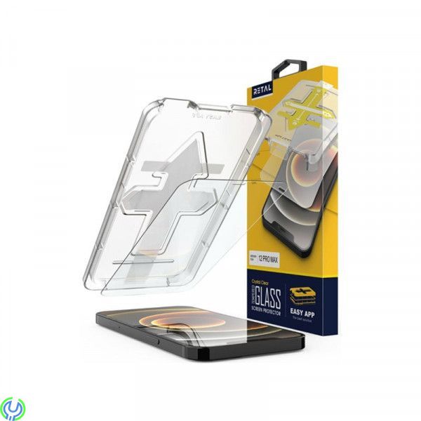 iPhone 12 Pro Max skärmskydd med Easy Applikator, iPhone 12 Pro Max skärmskydd 2.5D Heltäckande med Easy Applikator, iPhone 12 P