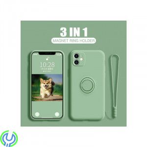 Mjuk silikonfodral för iPhone XS Max, Grön, Mjuk silikonfodral för iPhone XS Max med stand magnetisk ring hållare., iPhone X mod