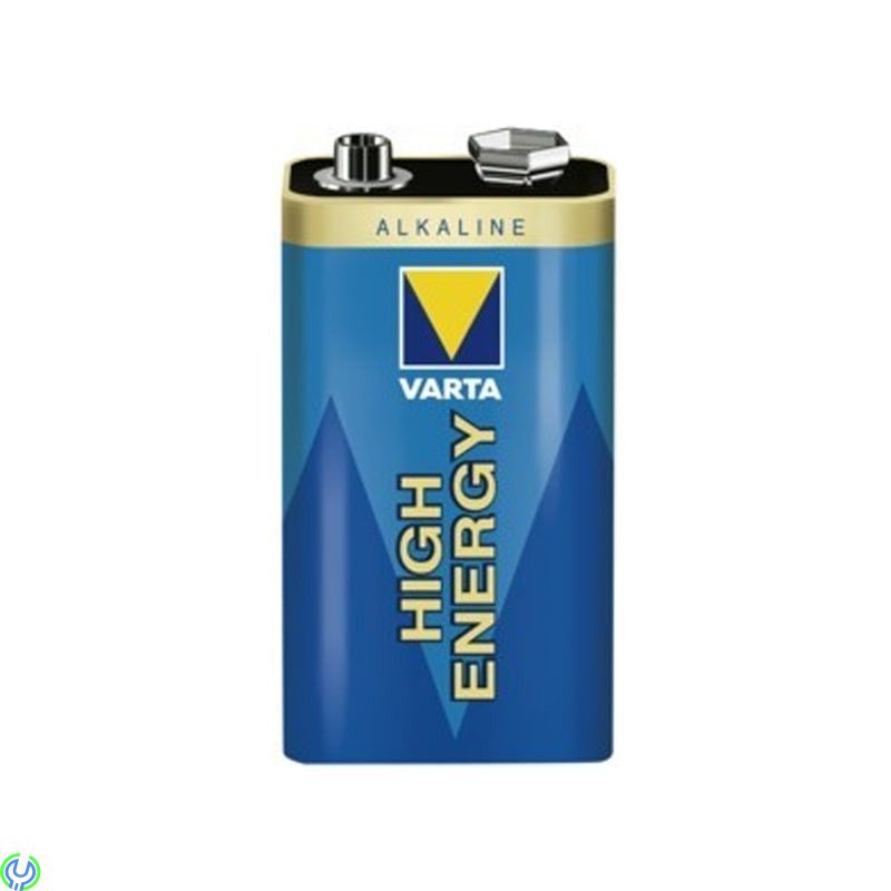 VARTA - HIGH ENERGY 6LR61-BATTERI, Varta nr: 4922 Spänning: 9.0 Volt Typ: Alkaliskt, Alkaliska Batterier, , Varta