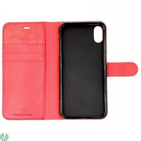 iPhone XS MAX 2 i 1 Magnet Mobilfodral äkta Läder, 2 i 1 Magnet Mobilfodral äkta Läder för iPhone XS MAX, Röd, iPhone X modeller