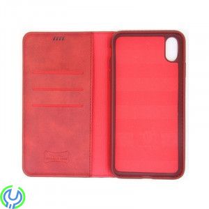 IPHONE XS MAX ÄKTA LÄDERVÄSKA MÖRK RÖD, IPHONE XS MAX ÄKTA LÄDERVÄSKA MÖRK RÖD, IPHONE XS MAX, , Elgruvan