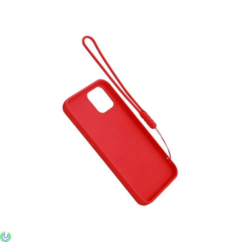 iPhone 12 Mini mjukt silikonskal magnetiskt Röd, iPhone 12 Mini mjukt flytande silikonfodral röd med magnetiskt hållare., iPhone