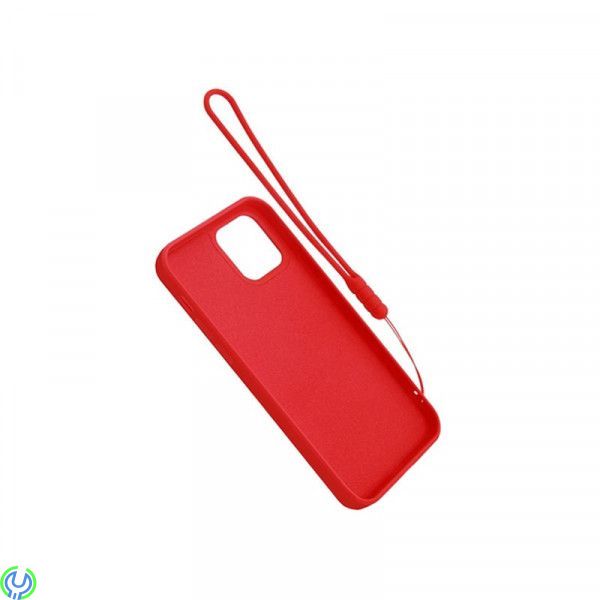 iPhone 12 Mini mjukt silikonskal magnetiskt Röd, iPhone 12 Mini mjukt flytande silikonfodral röd med magnetiskt hållare., iPhone