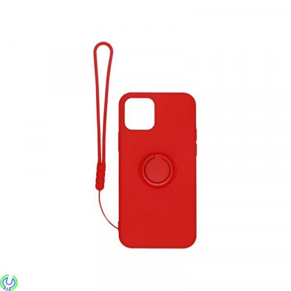 iPhone 12 Mini mjukt silikonskal magnetiskt Röd, iPhone 12 Mini mjukt flytande silikonfodral röd med magnetiskt hållare., iPhone