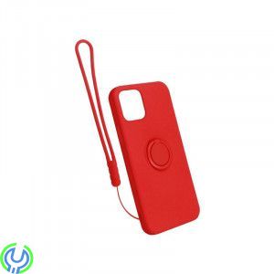 iPhone 12 Mini mjukt silikonskal magnetiskt Röd, iPhone 12 Mini mjukt flytande silikonfodral röd med magnetiskt hållare., iPhone