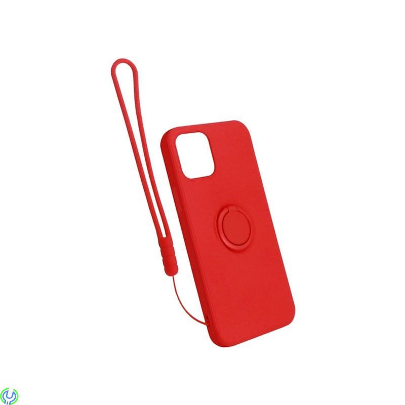 iPhone 12 Mini mjukt silikonskal magnetiskt Röd, iPhone 12 Mini mjukt flytande silikonfodral röd med magnetiskt hållare., iPhone