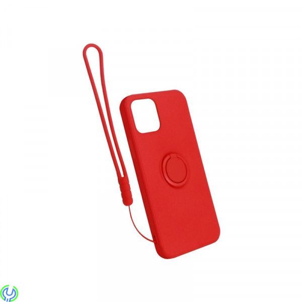 iPhone 12 Mini mjukt silikonskal magnetiskt Röd, iPhone 12 Mini mjukt flytande silikonfodral röd med magnetiskt hållare., iPhone