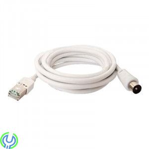 Catline balun transform TVB-01 RJ45-hane till IEC-hane 2m, Televes TVB-01 RJ45-hane till IEC-hane 2m TV över CAT-kabel, Hem & Hu