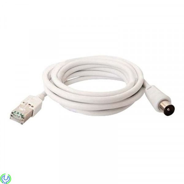 Catline balun transform TVB-01 RJ45-hane till IEC-hane 2m, Televes TVB-01 RJ45-hane till IEC-hane 2m TV över CAT-kabel, Hem & Hu