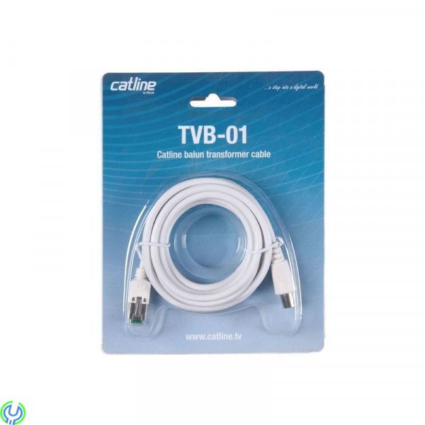 Catline balun transform TVB-01 RJ45-hane till IEC-hane 2m, Televes TVB-01 RJ45-hane till IEC-hane 2m TV över CAT-kabel, Hem & Hu