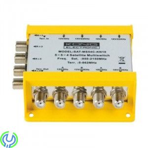 5/4 KASKADBAR MULTISWITCH, Multiswitch med 4 ingångar för quattro-LNB och 1 terrest ingång., Multiswitch, , König