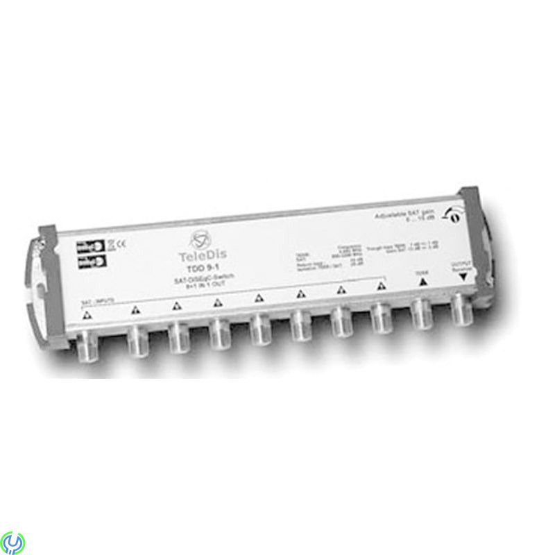 DiSEqC-switch 9/1 TDD- 8 Vägs + Terrest, TeleDis TDD 9-1 W DiseqC 8 Vägs + Terrest, Multiswitch, , Elgruvan