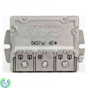 Fördelare Easy-F Ref: 5437  4-vägs, 8 dB, fordelare-ref-5437-smart-f-typ-4-vags-8-db-dc-5-2400, Fördelare, , TELEVÉS