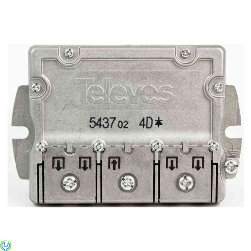 Fördelare Easy-F Ref: 5437  4-vägs, 8 dB, fordelare-ref-5437-smart-f-typ-4-vags-8-db-dc-5-2400, Fördelare, , TELEVÉS