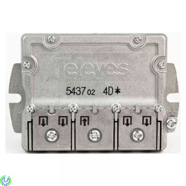 Fördelare Easy-F Ref: 5437  4-vägs, 8 dB, fordelare-ref-5437-smart-f-typ-4-vags-8-db-dc-5-2400, Fördelare, , TELEVÉS