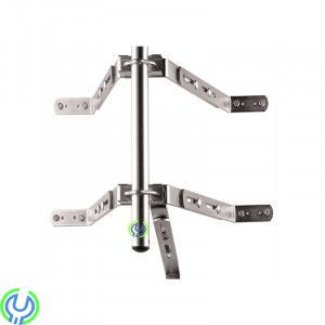 GALVANISERAT Justerbart väggfäste (50-75 cm) VF-5075, Kraftigt varmgalvat fäste, avsett för maströr upp till 50 mm, Nockfäste / 