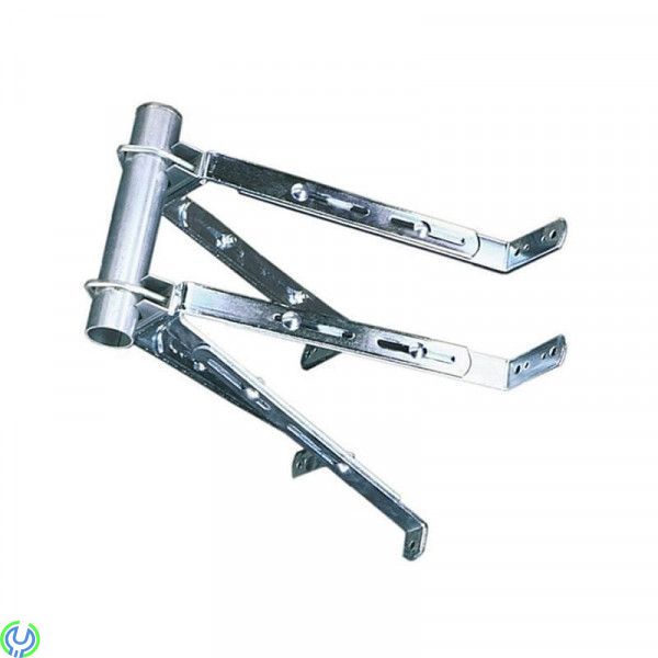 Väggfäste (VF-2550) Justerbart 25-45 cm x 2st med stöd arm, Utbyggnad För rör Ø38-50 mm, Nockfäste / Gavelfäste, , TELEVÉS