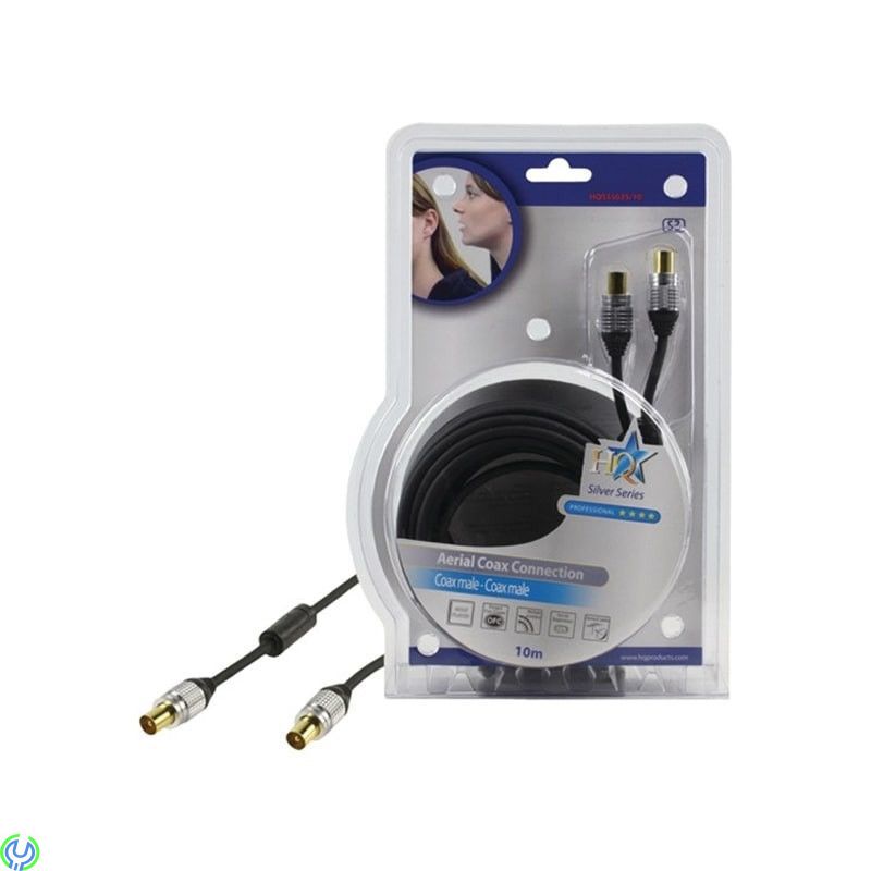 HQ KOAX-KABEL Hane-Hane 10m, 10 meters koax-kabel med guldpläterade kontakter., Antenn, , HQ