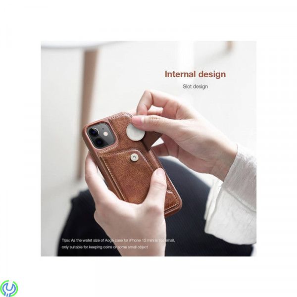 Nillkin Aoge Läderfodral För iPhone 12 mini Brown, Nillkin Aoge Läderfodral, iPhone 12 modeller, , Nillkin