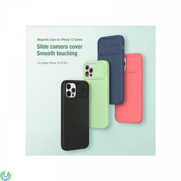 iPhone 12/12 Pro Nillkin Silky Silicone Skal Grön, iPhone 12/12 Pro Nillkin CamShield Silky Silicone Skal Matcha Grön, iPhone 12