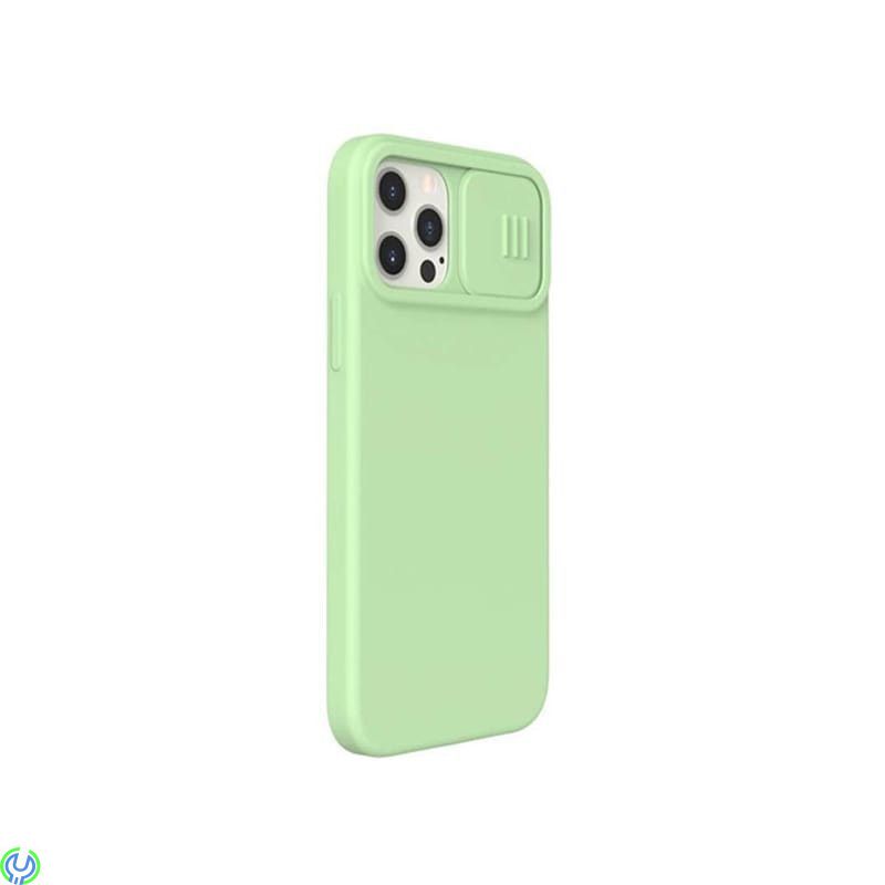 iPhone 12/12 Pro Nillkin Silky Silicone Skal Grön, iPhone 12/12 Pro Nillkin CamShield Silky Silicone Skal Matcha Grön, iPhone 12