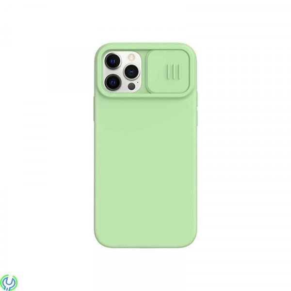 iPhone 12 Pro Max Nillkin CamShield Silky Silicone Skal Grön, Nillkin CamShield Silky Silicone Skal För Apple iPhone 12 Pro Max 