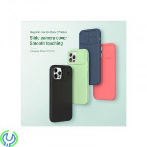 iPhone 12/12 Pro Nillkin CamShield Silky Magnetisk Silicone Skal Rosa, Nillkin CamShield Silky Magnetisk Silicone Skal För Apple