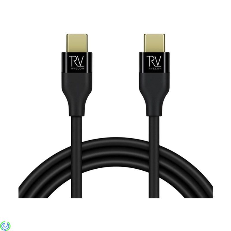 RVELON Snabbladdning C till C-kabel 1M Svart, Snabbladdning C till C-kabel 1M Svart, TYPE C, , RVELON