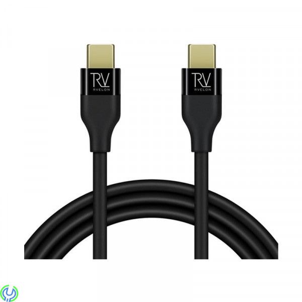 RVELON Snabbladdning C till C-kabel 1M Svart, Snabbladdning C till C-kabel 1M Svart, TYPE C, , RVELON