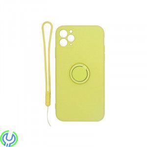 Mjuk silikonfodral för iPhone 11, Gul, Mjuk silikonfodral för iPhone 11 med stand magnetisk ring hållare., iPhone 11 modeller, ,