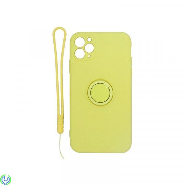 Mjuk silikonfodral för iPhone 11, Gul, Mjuk silikonfodral för iPhone 11 med stand magnetisk ring hållare., iPhone 11 modeller, ,