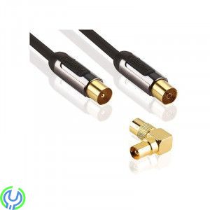 Profigold High Performance Antenna Interconnect 3.00 m, Profigold Koaxialkabel Koax Hane - Koax Hona Rak 3.00 m Antracit., Parab