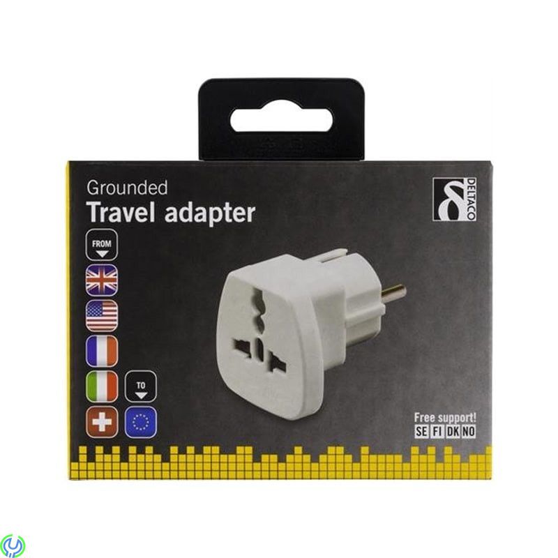 Reseadapter UK/USA till EU-uttag, Reseadapter UK/Italien/Schweiz/USA-enheter till EU-uttag., Reseadapters, , Deltaco