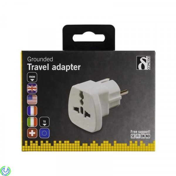 Reseadapter UK/USA till EU-uttag, Reseadapter UK/Italien/Schweiz/USA-enheter till EU-uttag., Reseadapters, , Deltaco
