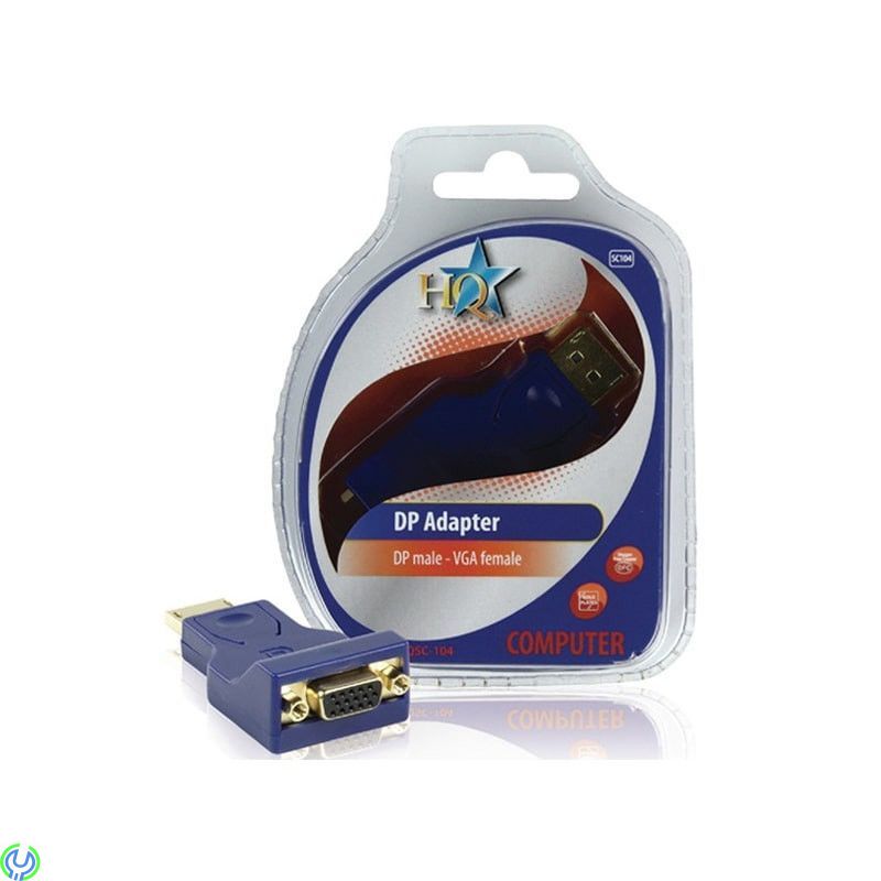 Displayport till VGA adapter, DP hane - VGA hona adapter med guldpläterade kontakter., VGA, , HQ