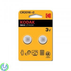 Kodak Max lithium CR2016 battery (2 pack), Kodak Max Lithium 3V CR2016, 2 st, Batterier, , Kodak