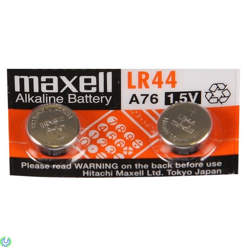 knappcellsbatteri, LR44, Alkaline, 1,5V, 2-pack, Maxell knappcellsbatteri, LR44, Alkaline, 1,5V, 2-pack, Litium Batteri, , Maxel